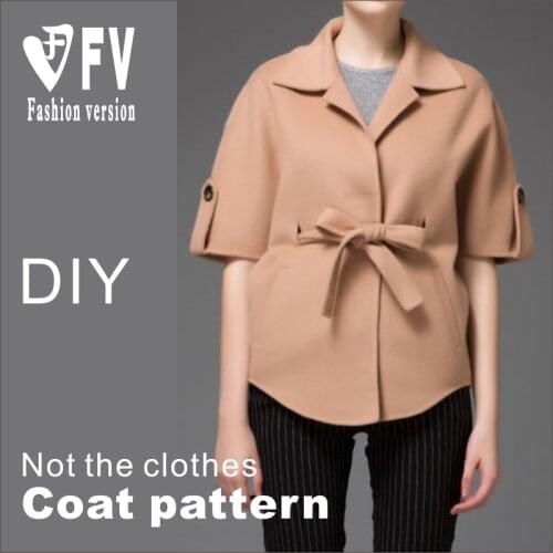 Sewing Figure Womens Short Cloak Double-faced Cashmere Jacket 1:1 Garment Making Pattern BWT-53