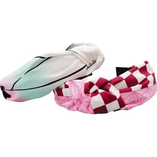 Cosplay Anime Demon Slayer Kochou Shinobu Nezuko Tanjirou Hairband Headwear Cosplay Costume Hair Accessories Prop Gift