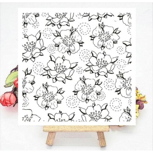 14*14CM Flowers Lines Transparent Clear Stamps / Silicone Seals Roller Stamp For DIY Scrapbooking Photo Album/Card Making