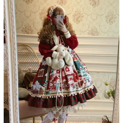 Christmas dress Snowman Print Winter Lolita dress