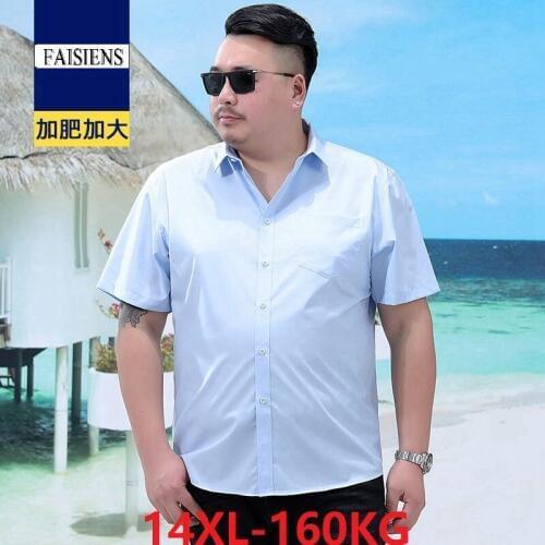 10XL 12XL 13XL Summer Office Shirts Plus Size Formal Men Shirts Short Sleeve Business Big 5XL 9XL Blue Yellow Red Black Shirt 54
