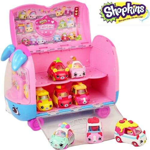 Shopkins Kawaii Cars Play 'n' Display Rainbow Cake Racer Alloy Car Storage Model Car Collectible Toys Surprise Gift Mo57103