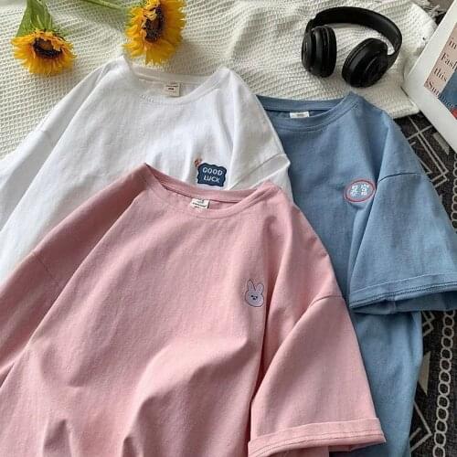 Salt all-match short-sleeved t-shirt female ins loose Korean student half-sleeved 2021 summer new trendy top t-shirt