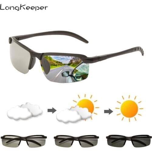 LongKeeper Classic Photochromic Sunglasses Men Anti-glare Driving Chameleon Sun Glasses Change Color Eyewear gafas de sol hombre