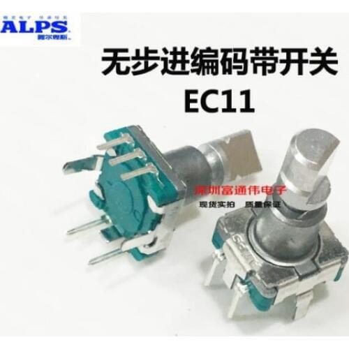 [VK] JPAN ALPS encoder EC11 no step pulse car audio potentiometer band press the switch handle 15mm half shaft