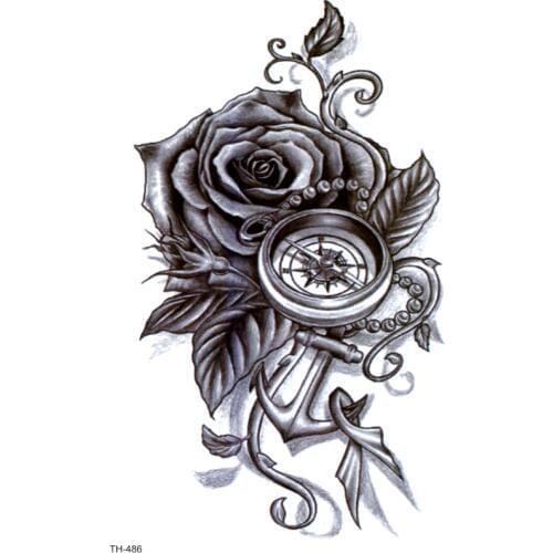 Rose Flower Waterproof Temporary Tattoos Men Fake Tattoo Body Tatoo Sleeve Art Tattoo Tatuajes henna Tattoo Stickers