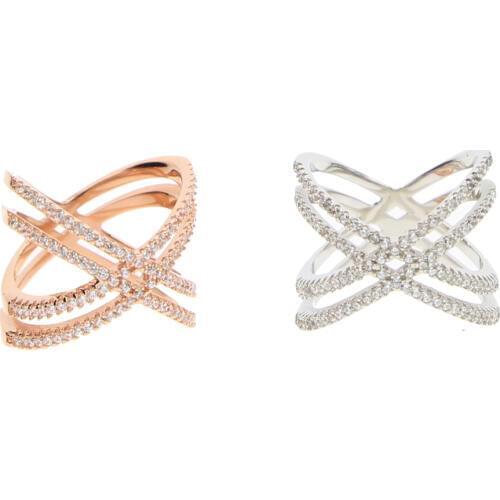 CZ Wide Ring for Women Pave Cubic Zirconia rose Gold Color/Silver 925 sterling silver Ring Wholesale Fashion Jewelry