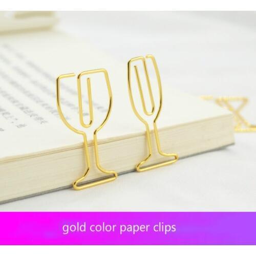 Gold paper Clip bookmark cocktail cup paper clip supplies 4 gold paper clips