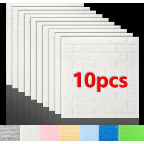 5Pcs 3D Stickers Imitation Brick Bedroom Waterproof Foam Self Adhesive Wallpaper Living Room Home Decals Kids Bedroom 50x 77cm