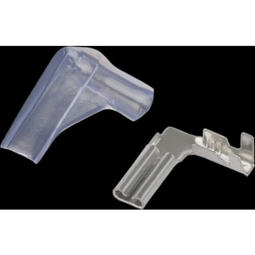 100/200set 2.8 flag-shaped With Jacket Crimp Splice Terminals Wiring Spring Cold Pressed Female Tin Plating Wire Cable Connector