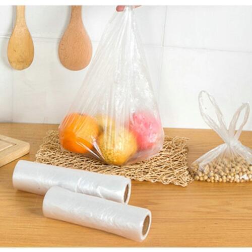 100pcs Transparent Plastic Bag Roll Fresh-keeping Candy Gift Bag with Handles Wedding Birthday Party Wrapping Packing Dragee Bag