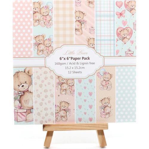 KSCRAFT 12pc Little Bear Scrapbooking Pads Paper Origami Art Background Paper Card Making DIY Scrapbook Paper Craft