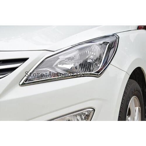 For Hyundai Verna Solaris 2014 2015 2016 Car Styling front Lamp Cover Taillight Cover Decoration Trim Abs Chrome 2pcs Per Set