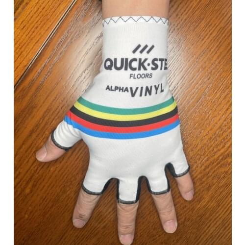 2021 Deceuninck Quick Step PRO TEAM ONE PAIR CYCLING BIKE HALF FINGER GLOVES BICYCLE GEL GLOVE SIZE:M-XL