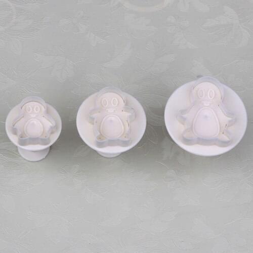 3 pcs Fondant Cake Bread Cookie Decorating Sugarcraft Plunger Cutter Tool Moulds Mold