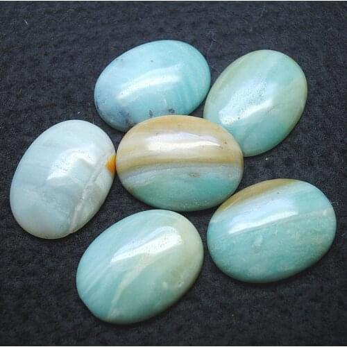 3PCS Nature Amazonite Stone Cabochons Oval Shape Beads Cabs NO Hole Size 30x40MM For Women Pendants Making Accessories Hot One