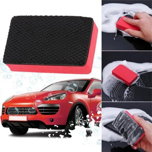 4Pcs Car Cleaning Clay Car Wash Mud Cleaning Sponge Magic Car Clean Clay Bar Car Detailing Cleaning Care Washing Tool Red
