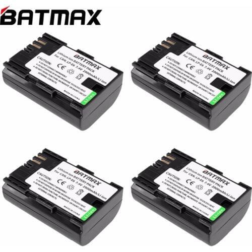4 Pcs/lots High Capacity LP-E6 LP E6 Batteries LP E6 bateria for Canon EOS 5D 5D2 5DS R Mark II 2 III 6D 60D 60Da 7D 7D2 70D 80D