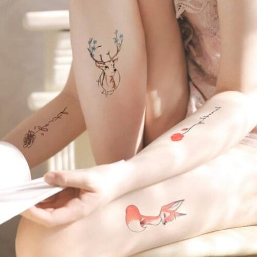 60 Pcs Set Tattoo Stickers Waterproof And Lasting Small Fresh Cartoon Elegant Style Flower Arm Tattoo Stickers Fashion