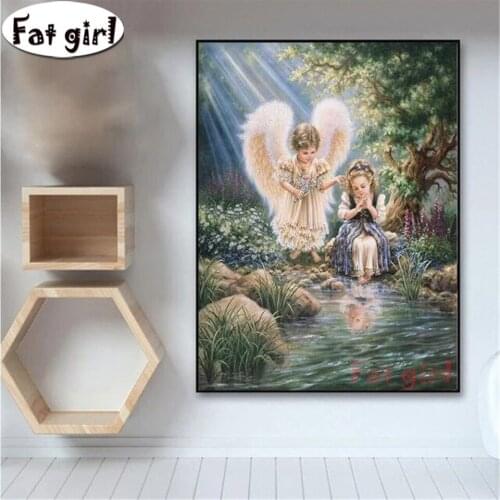 Angel Girl Diamond Painting Full Square Round Drill Cross Stitch Mosaic Diy Embroidery Handmade Hobby Kids Room Decor Gifts