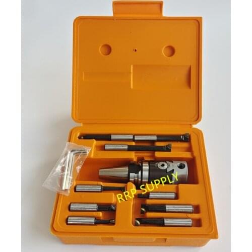BT30 taper set=1pc F1-1/2" 50mm boring head+1pc BT30 boring shank +9pcs 1/2" 9pcs boring bar set, boring head set