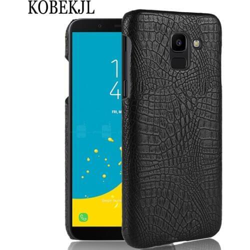 For Samsung Galaxy J6 2018 Case 5.6 Plastic Hard PU Leather Back Cover Phone Case For Samsung Galaxy J6 2018 J600F J600 SM-J600F