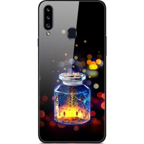 For Samsung Galaxy A20S Phone Case Tempered Glass Case Back Cover Series 1