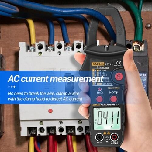 ST184 Digital Clamp Multimeter Electric Portable Focus AC/DC Ammeter Data Holding Manual Strong Toughness Voltmeter