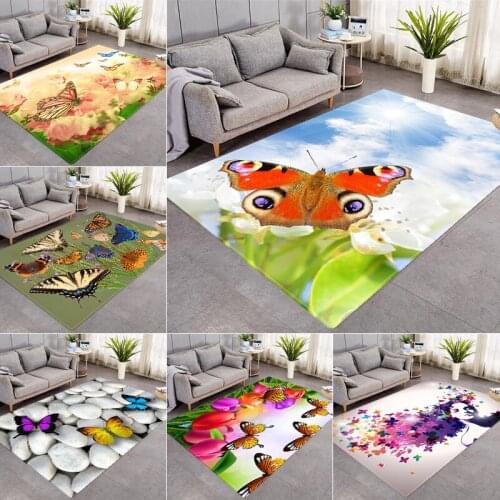 Butterfly Series 3D Printing Children Carpets For Living Room Bedroom Area Rugs Cartoon Rug Room Crawl Play Kids Child Game Mat