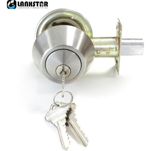 Manufacturer Wholesale Stainless Steel Double Deadbolt Security Door Lock With Key Satin Nickel Entrance Room-door Safe Locks