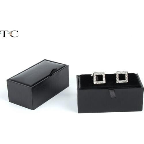 High-end Black Cufflink Box High Quality Imitation Paper Cufflink Box Is Suitable For Business Gift Boxes