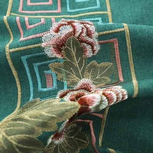 Chinese embroidery linen fabric interior decoration embroidery fabrics sewing textile polyester fabric
