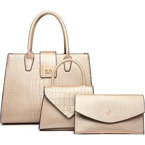 3 PCS SET High Quality Fashionable Womens Bag 2021 Luxury Handbag Designer Cross Shaped Womens Bag Shoulder Handbag