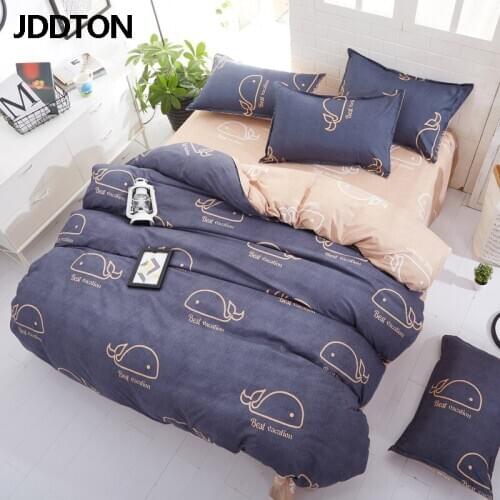 JDDTON New Arrival Double sided Useful Bed Linings Classic Simple Style Bedding Set Quilt Cover Pillowcase Cover Bed Sheet BE037