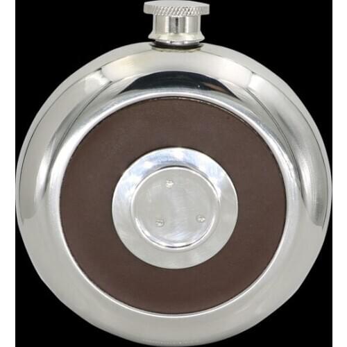 5oz Stainless Steel Round Hip Flask Liquor Whisky Pocket Bottle Circular Portable Wine Glass Liquor Funnel