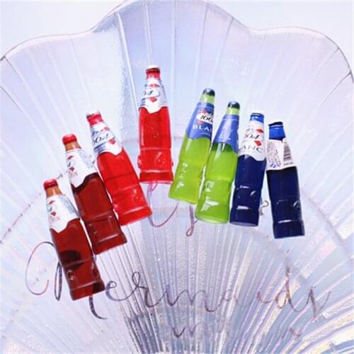 10Pcs Simulation Wine Bottle Resin Cabochon Miniature Figurines for Jewelry Making Accessories DIY Scrapbooking Decoration Craft