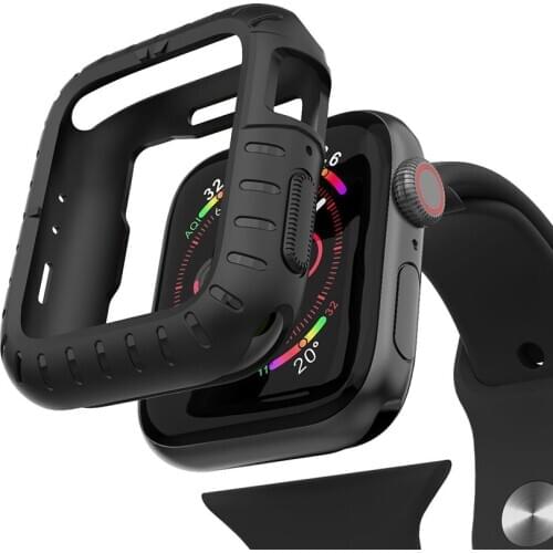 Fashion Sports Silicone Protective Cover Case For Apple Watch 40mm 44mm Anti-fall anti-collision Face Case Full Series 4/5/6