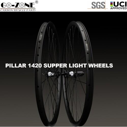 Mtb Wheels 27.5Carbon Super light 1150g Pillar 1420 MTB Wheelset Tubeless Ultra Light Carbon MTB Wheels 27.5 QR / TA / Boost