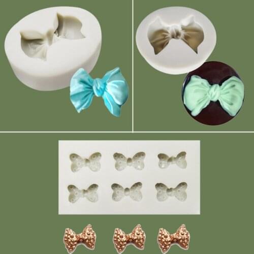 New large and small mini bow turn sugar silicone mold cake decoration mold DIY chocolate baking tool