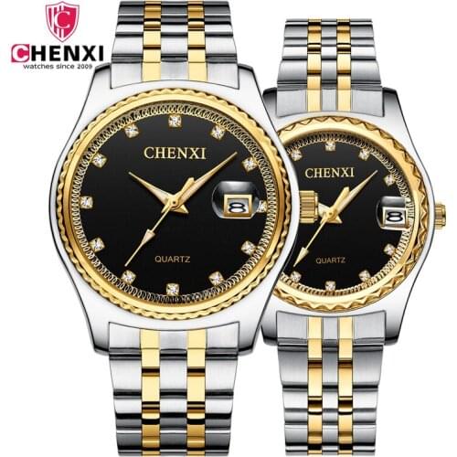 CHENXI 2021 New Business Couple Watch Stainless Steel Strap Ladies Business Casual Luxury Trend All-match Quartz Watch WA169