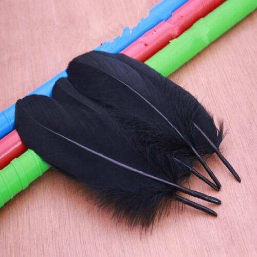 Wholesale 500 PC/lot of 15-20cm / 6-8inches DIY black goose feather dyeing single feather crafts wedding tiara