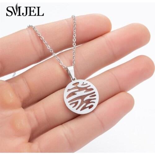 Natural Stainless Steel Water Necklace For Women Men Water Ripple Pendant Necklace Engagement Jewelry Water Wave Choker