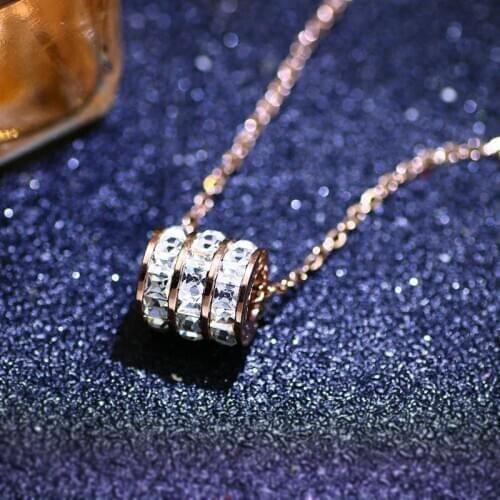 Non-fading titanium steel necklace fashionable female rose gold short necklace decorative clavicle chain necklace for women