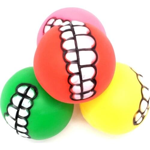 Transfer Dog Ball Toy Chew Toy Teeth Rubber Sounds Buzz Funny Small Large Outdoor Travel Play Funny Teeth Pet Supplies Chew