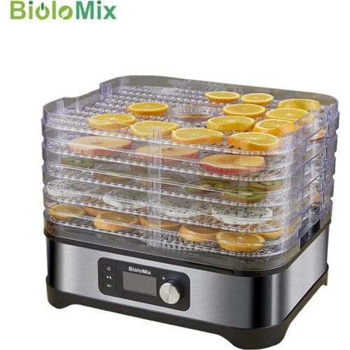BioloMix Food Dehydrator 5Trays Temperature Control vegetables Meat dryer Digital Timer Food and fruit dehydrator Drying machine