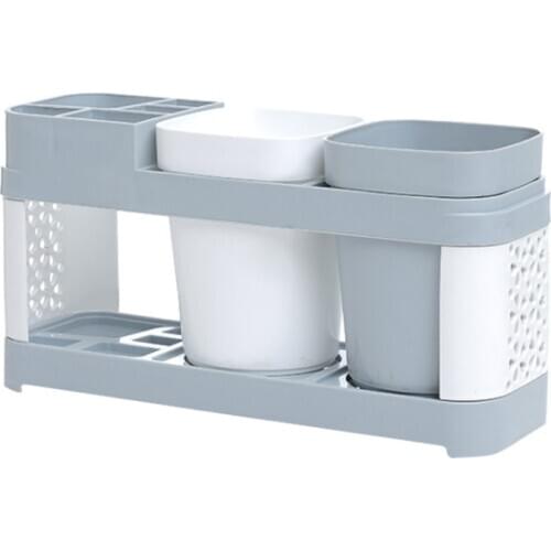 Plastic 23x7x12cm Bathroom Toothpaste Shelf Storage Rack Toothbrush Holder Stand Set Bathroom storage Tools