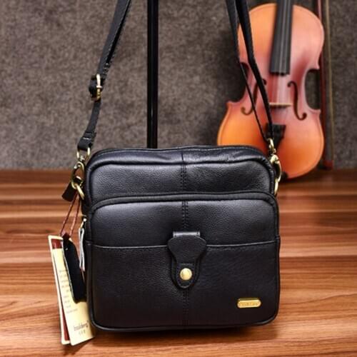 Casual Genuine Leather Men Wear Belts Bag Small Purses Multi-function Mobile Phone Bag Men Crossbody Handbag women Shoulder Bag