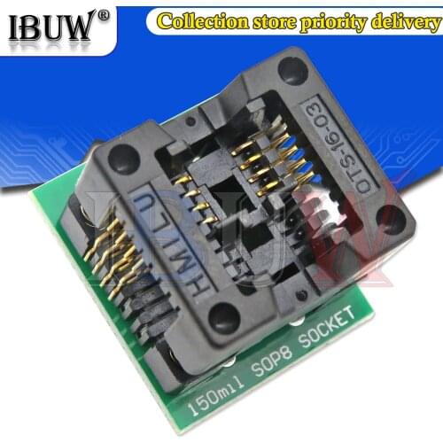 SOIC8 SOP8 to DIP8 Wide-body Seat Wide 150mil 200mil Programmer Adapter Socket Blue SA602 IC Test Conversion Burner