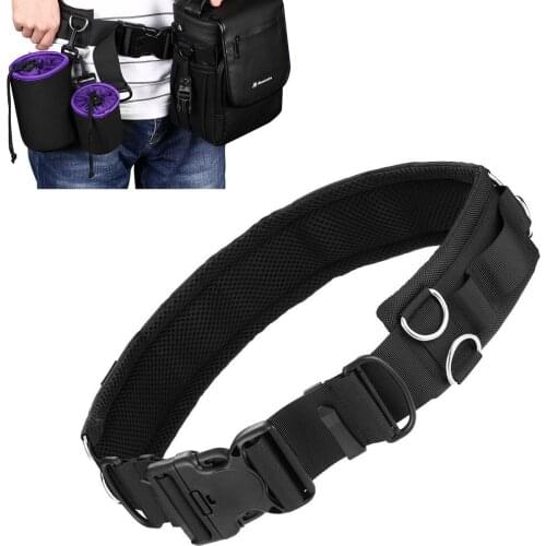 Photo Adjustable Black Strap DSLR Padded Camera Waist Belt Holder for Canon Nikon Olympus Sony Pentax Panasonic