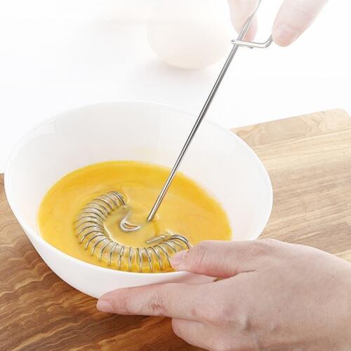 Manual Egg Beater Stainless Steel Spring Coil Coffee Milk Hand Whisk Mixer Egg Foamer Egg Cream Stirring kitchen tools